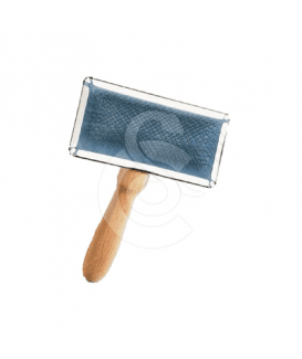 Carde en métal à manche en bois