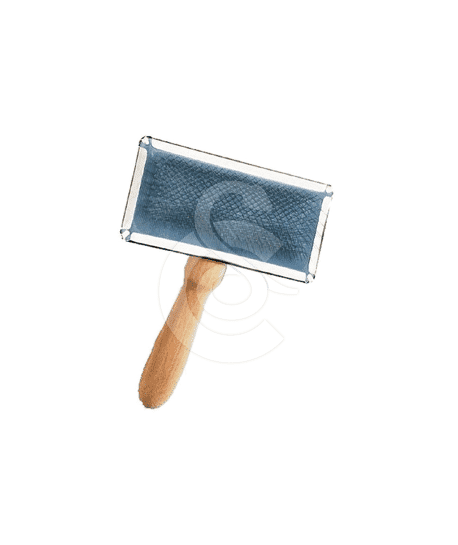 Carde en métal à manche en bois