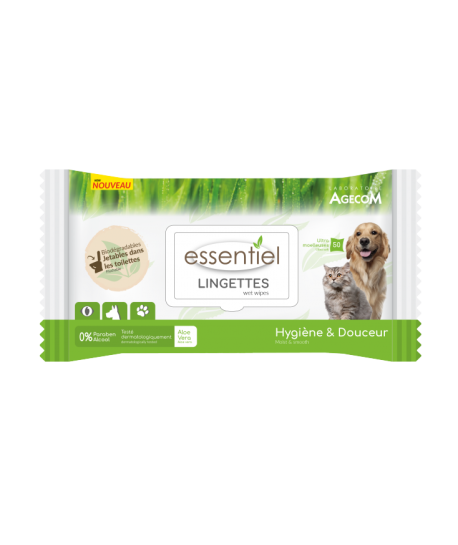 Lingettes biodégradables Essentiel Aloé Véra