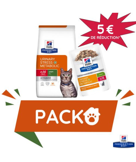 Pack Hill's Chat C/D Urinary Stress Multicare + Metabolic