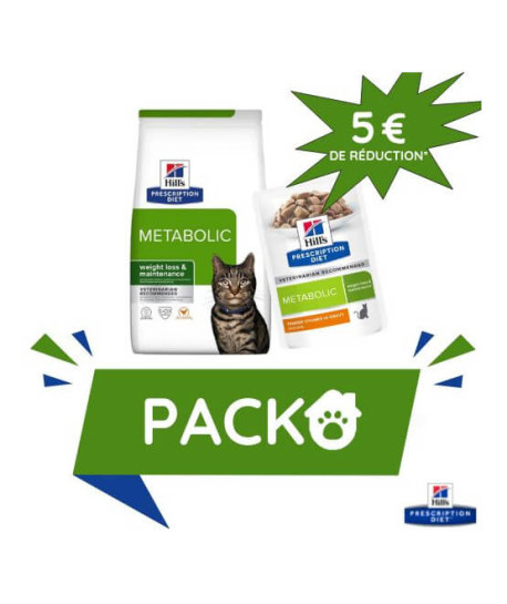 Pack Hill's Chat Metabolic Poulet 8kg