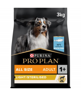 Pro Plan Dog All Size Adult Light/Sterilised Poisson blanc