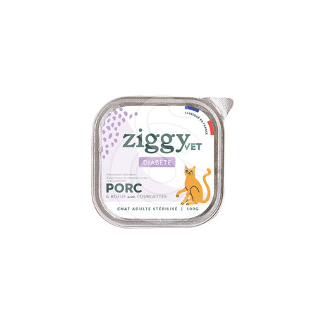 Ziggy Chat Adulte Diabète Porc & Boeuf Pâtée