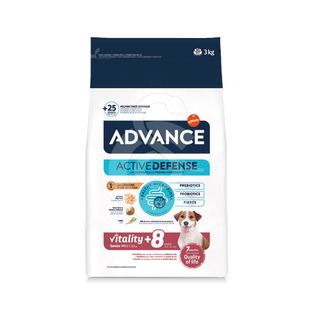 Advance Active Defense Chien Vitality +8 Senior Mini Poulet