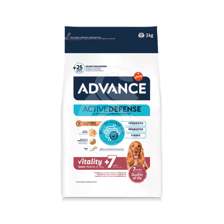 Advance Active Defense Chien Vitality +7 Senior Medium Poul.
