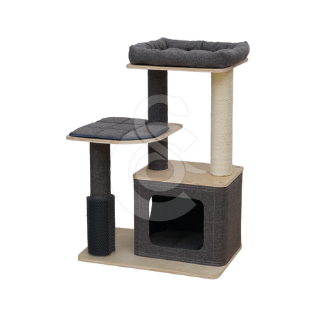 Arbre à chat Tapei Linen Fabric 2 étages