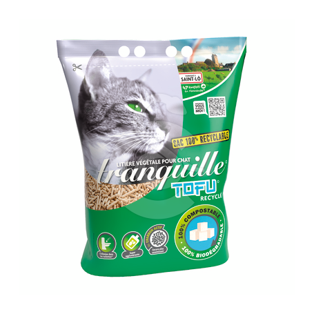 Litière compostable Tranquille Tofu recyclé