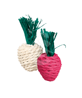 Jouet rongeur : lot de 2 jouets en paille
