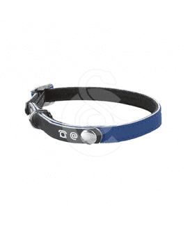 Collier chat cuir synthétique avec porte-adresse