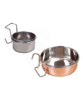 Bol en inox avec crochet pour cage