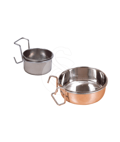 Bol en inox avec crochet pour cage