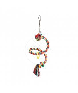 Jouet oiseau : perchoir spirale en corde