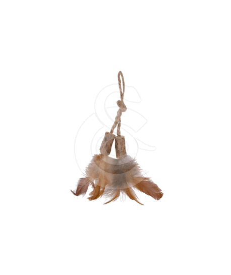 Jouet chat Wouapy : bouchon en matatabi à plumes