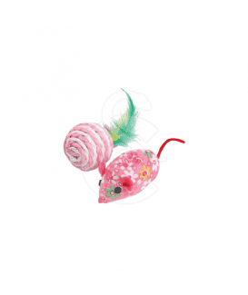 Jouet chat Wouapy : balle à plumes et souris